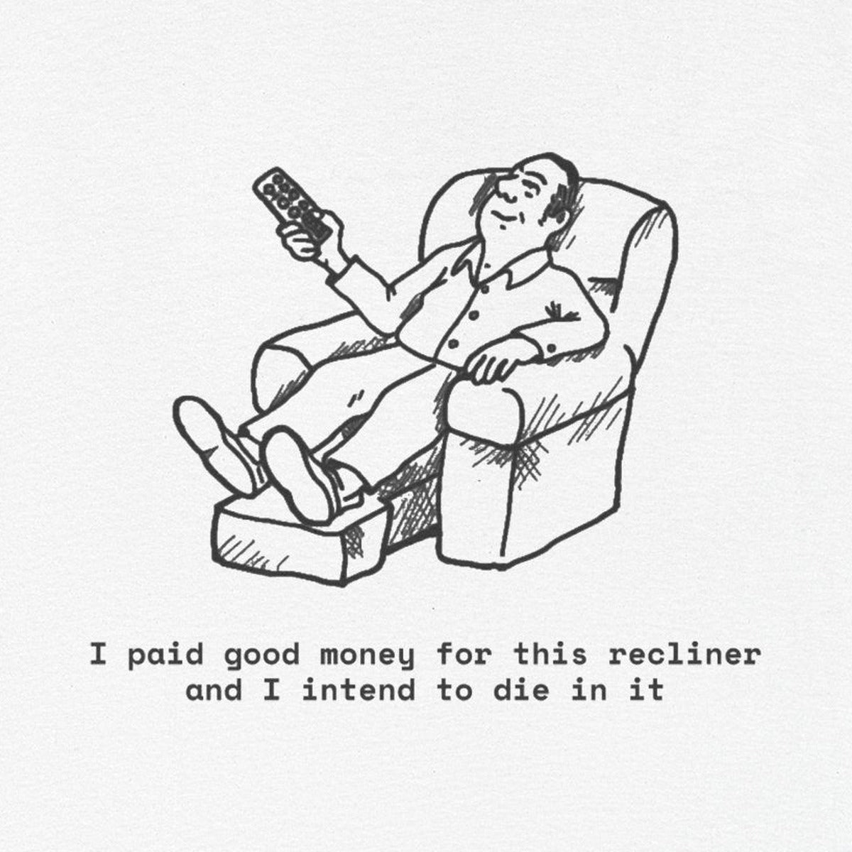 recliner-throne print, cropped for legibility