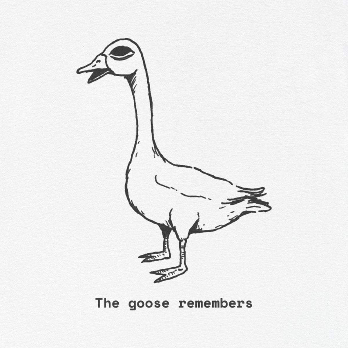 goose print, cropped for legibility